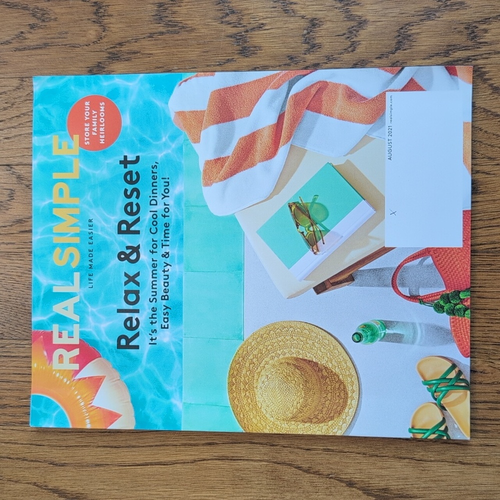 Real Simple Magazine August 2021 Relax & Reset, Store Your Family Heirlooms